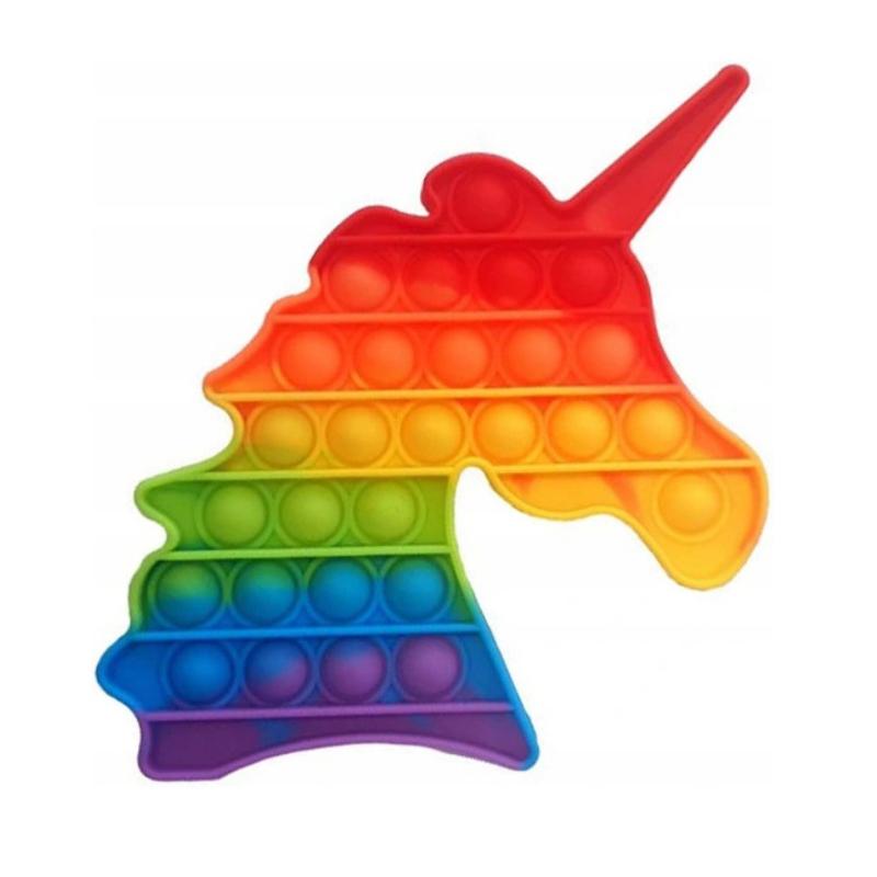 レインボー ユニコーン プッシュポップ 知育 ストレス解消玩具 子供 キッズ カラフル ユニコーン大