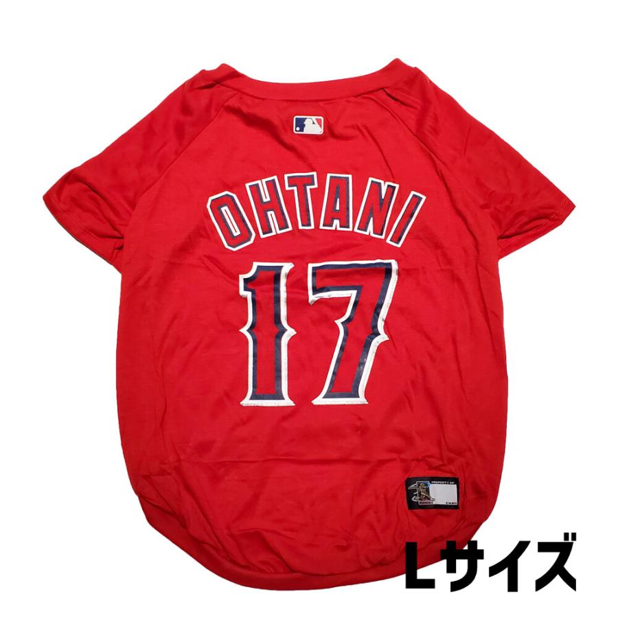 ペット用 Tシャツ レッド 犬 猫 野球 ユニフォーム 大谷翔平 ロサンゼルスエンジェルス 大リーグ お  L