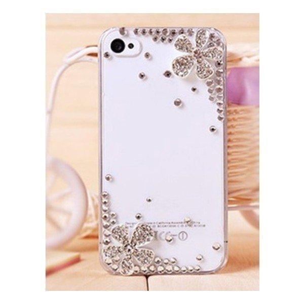 iphone5/5s スマートフォン クリアケース キラキラデコレーション　花 - 画像1