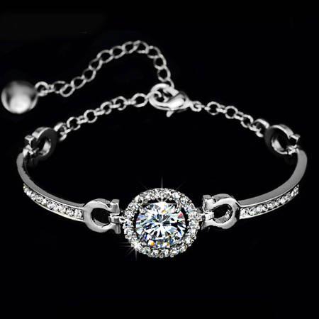 ブレスレット キュービック ジルコニア 3.5カラット  シルバー色