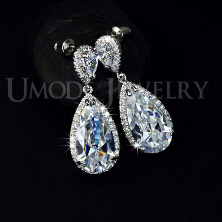 ピアス レディース ジルコニア ティアードロップ 雫 アクセサリー ジュエリー プレゼント   3.7cm