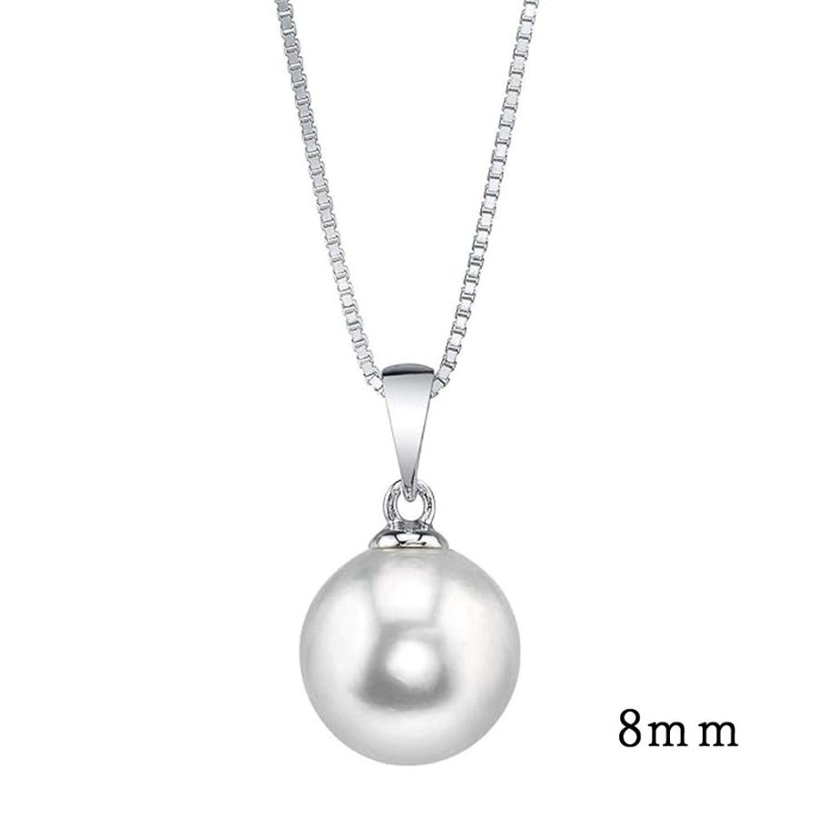 パールネックレス ホワイト 淡水パール ペンダント シドニー レディース  シルバー8ｍｍ