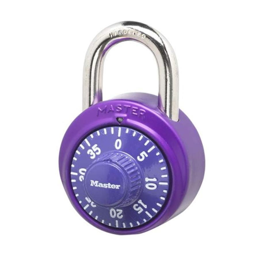マスターロック ダイヤル錠 番号式 南京錠 パープル ロッカー ジム 学校用 頑丈 コンビネーション  紫