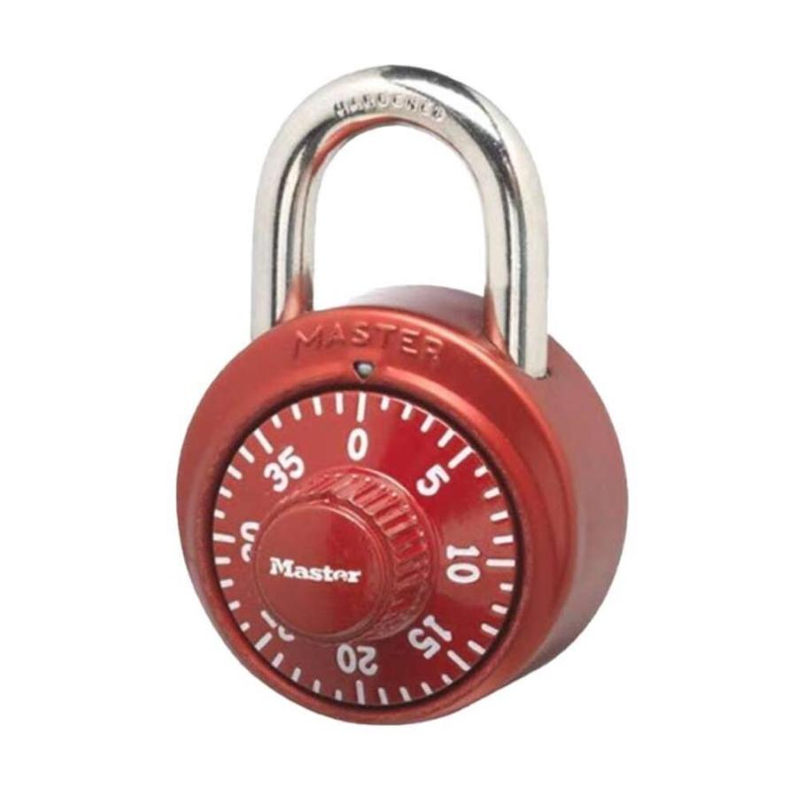 並行輸入品 ジム 防犯 キーボックス 盗難防止 セキュリティ ロッカー ダイヤル式 南京錠 マスター  赤