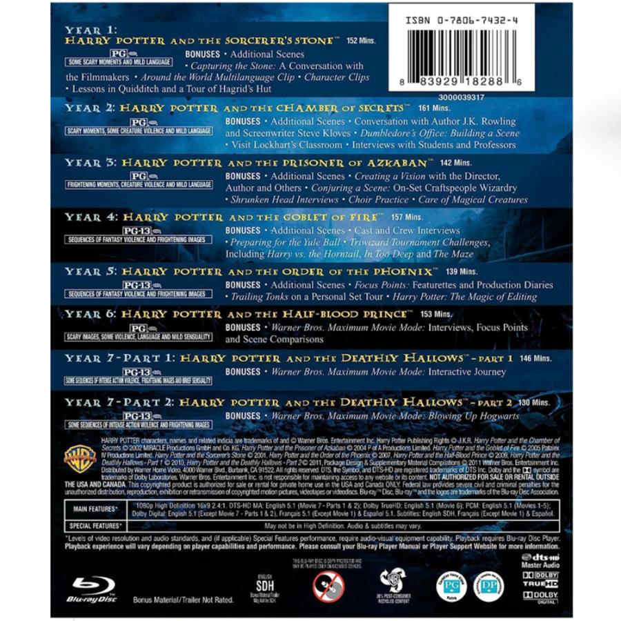 ハリーポッター 8本セット The Collection 英語 ブルーレイ Blu-ray BD