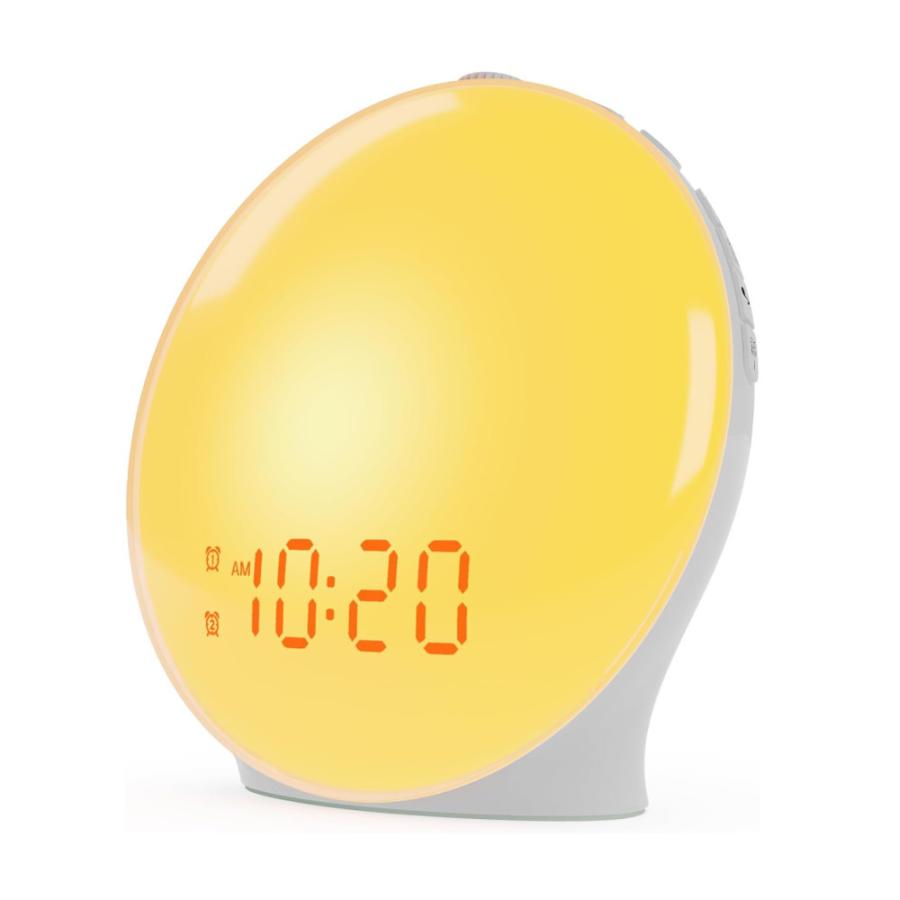 おしゃれ おすすめ ダブル 時計 スピーカー 7色ライト タイマー アラーム 目覚まし 虹色 大音量 目覚 