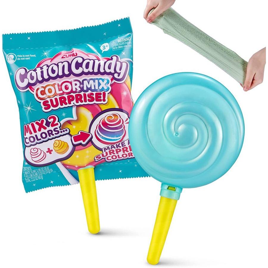ZURU Oosh コットンキャンディ スライム ロリポップ型 色が変わる 香り付き おもちゃ キッズ 子 