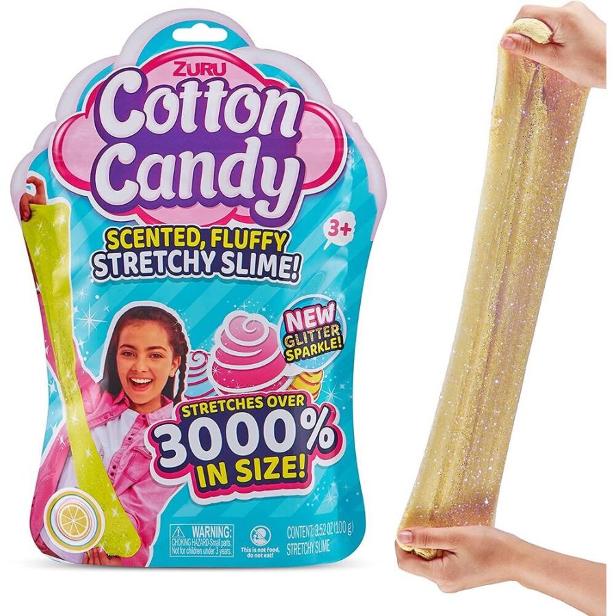 ZURU Oosh コットンキャンディースライム 香り付き くっつかない おもちゃ ふわふわ   黄色