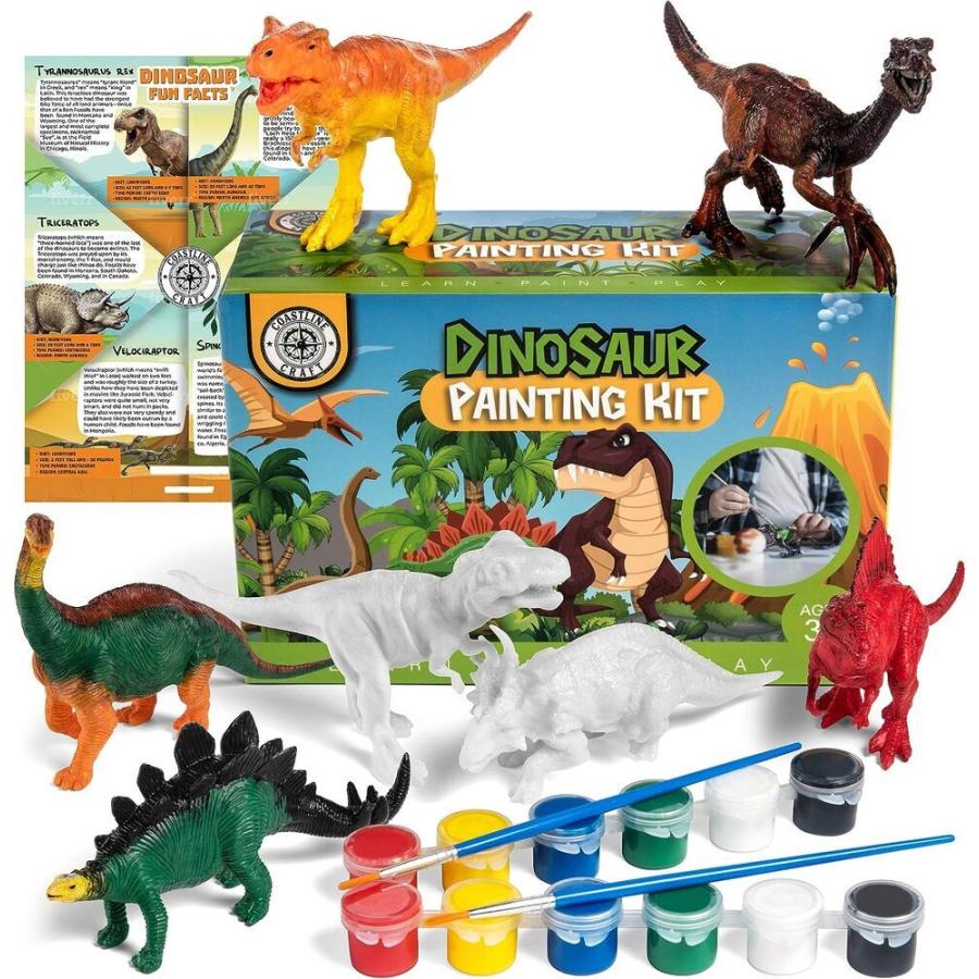 恐竜 ペイントキット 男の子 かっこいい おもちゃ プレゼント 人形 絵具 子供 怪獣 輸入品 