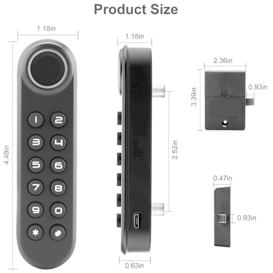 後付け キャビネット 指紋認証 引き出し セキュリティ USBキー