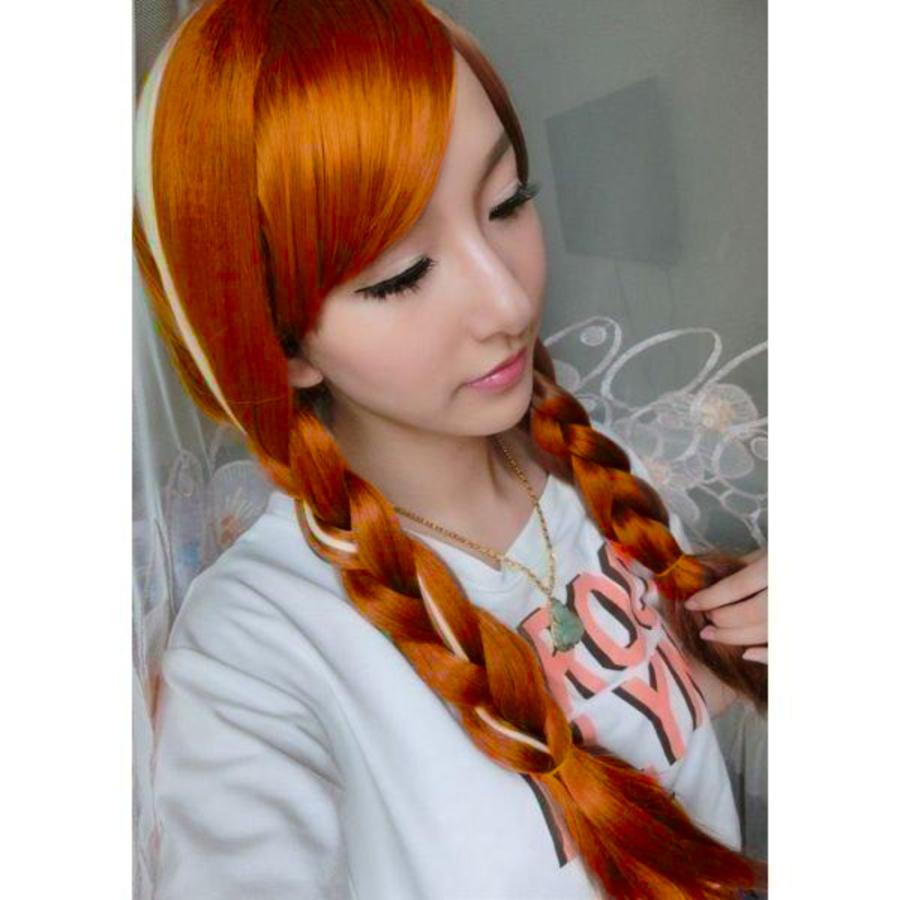 アナ雪 ディズニー ウィッグ 三つ編み ブラウン 茶色 耐熱 ハロウィン コスプレ アナと雪の女王 