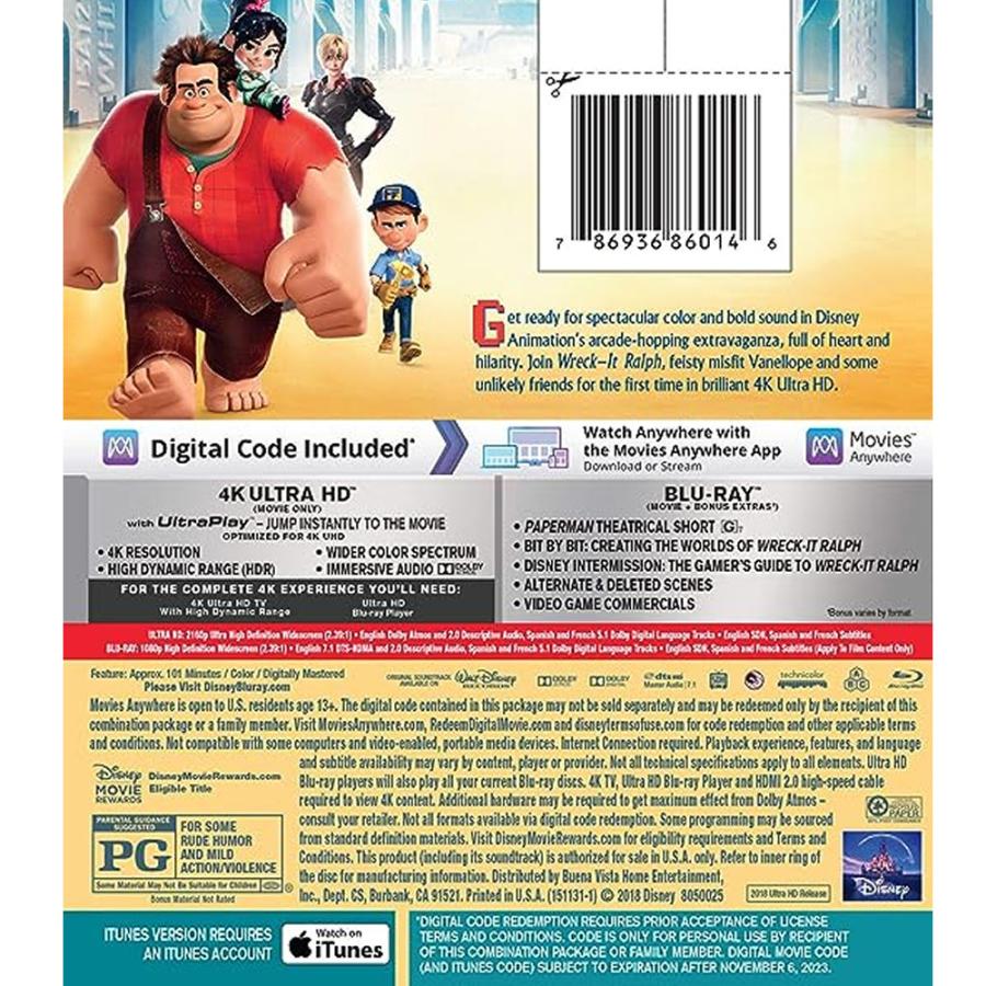 Wreck-It Ralph 4K UHD シュガーラッシュ Blu-ray ディズニー アニメ
