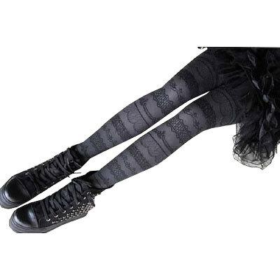 柄タイツ レース模様 美脚 地雷系 病み系 ファッション ZM-067 ゴスロリ タイツ ストッキング