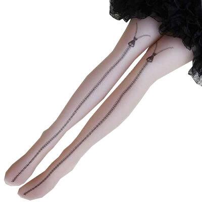 タトゥーストッキング ファスナー柄 柄タイツ 地雷系 病み系 ファッション 美脚 ZM-090