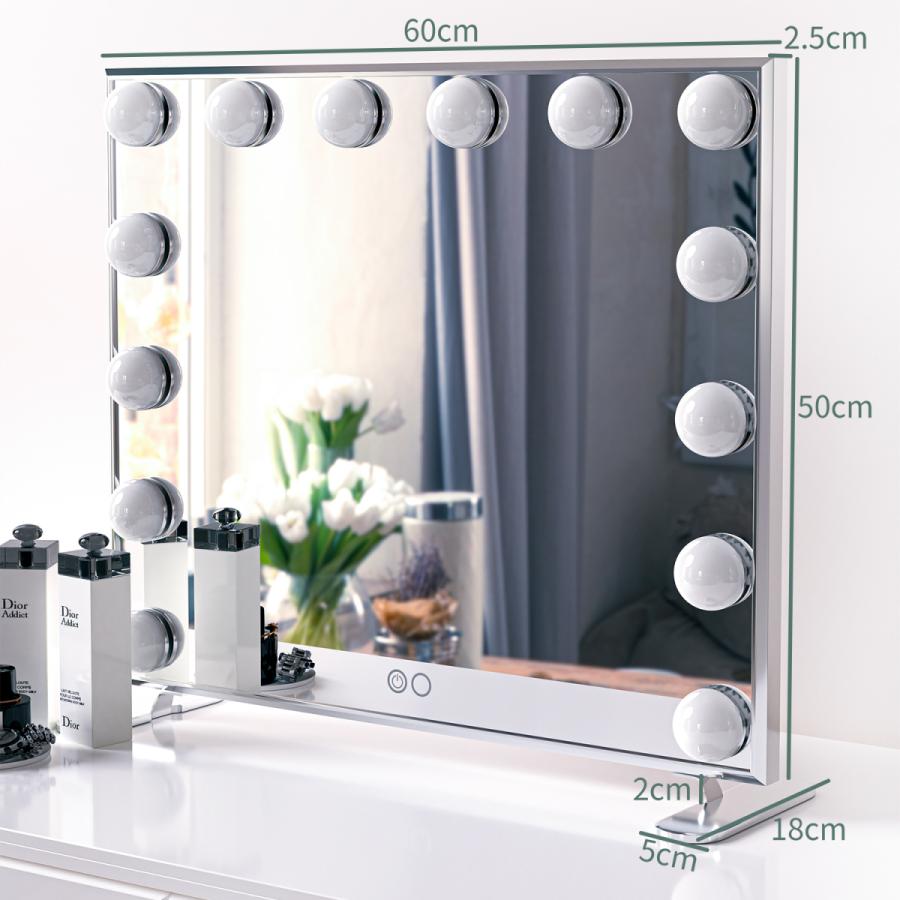 女優ミラー 化粧鏡 鏡カガミ ハリウッドスタイル スタンドミラーLED