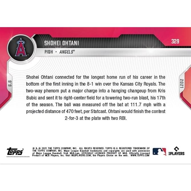 大谷翔平 2021 MLB TOPPS NOW Card 329 2021.6.8 トップス カード
