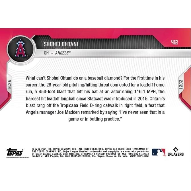 大谷翔平 2021 MLB TOPPS NOW Card 412 2021.6.25 トップス カード
