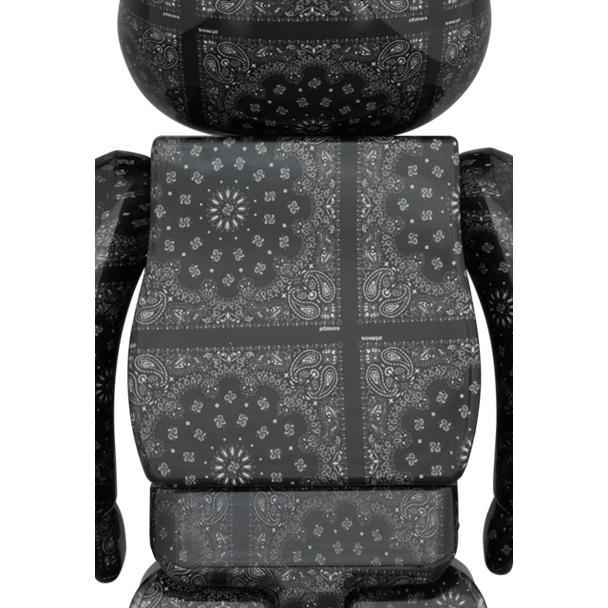 BE@RBRICK atmos BANDANA 100％ & 400％ BLACK ベアブリックBearbrick