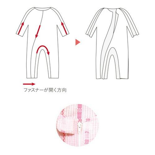 介護 ねまき つなぎ ソフトケアねまき 薄手（サッカー地） フル