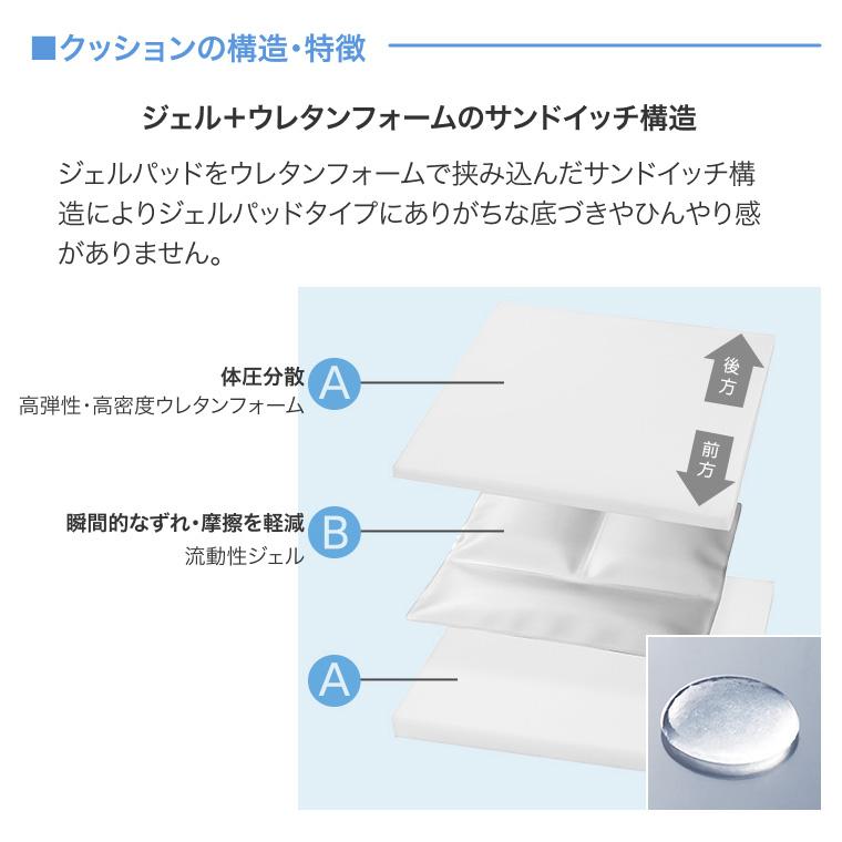 CAPE 車椅子用クッション Gel-Tクッション CK-346 幅40×奥行40×厚さ5cm