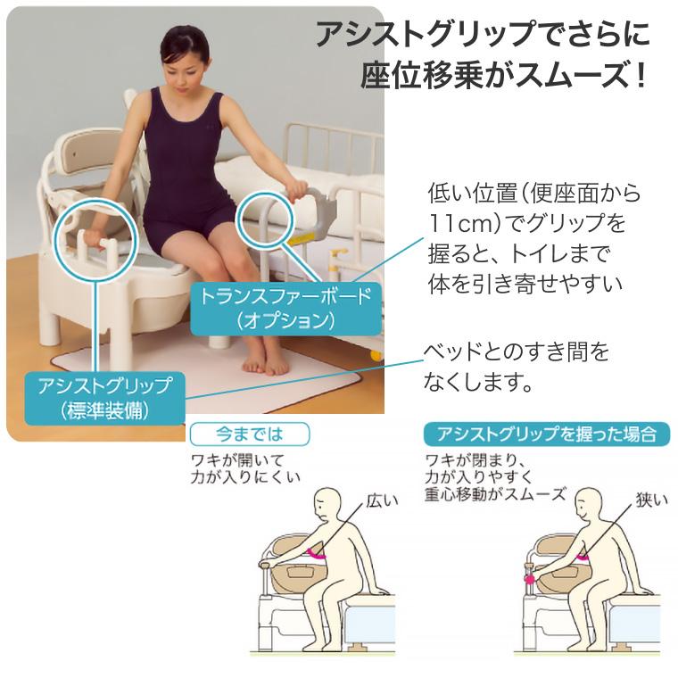 アロン化成 安寿 ポータブルトイレ ちびくまくん FX-CPはねあげ 標準