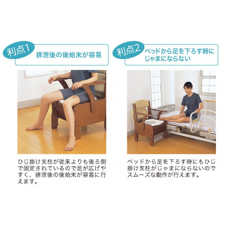 安寿 ポータブルトイレ 家具調トイレ コンパクト 533-670 標準便座