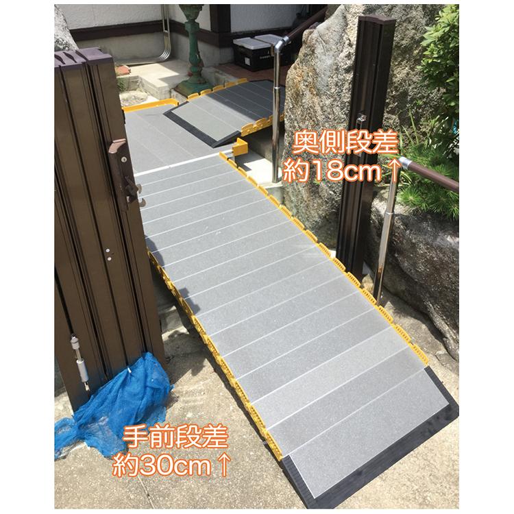 車いす用スロープ 段ない・ス 踊り場分割タイプ 長さ200cm 628