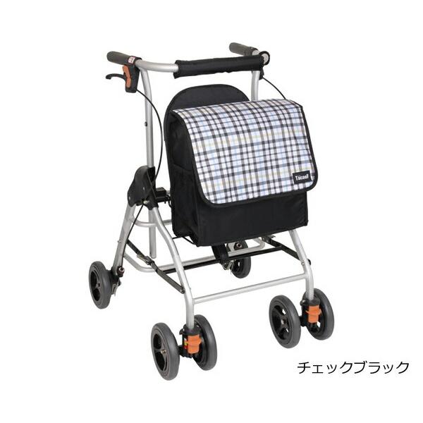 歩行器 テイコブ(TacaoF) シルバーカー 高齢者 チェックブラック Tacaof 歩行車 テイコブリトルハイII（テイコブリトルハイ2） WAW15 幸