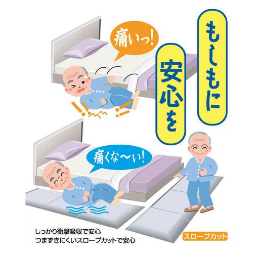 マット 衝撃吸収マット ズレないクッション ＃180衝撃用 防水 ブラック（幅70×長さ180×厚さ4cm） SHC-180B サニア工業 │ クッションマット 介護用品 高齢者の画像