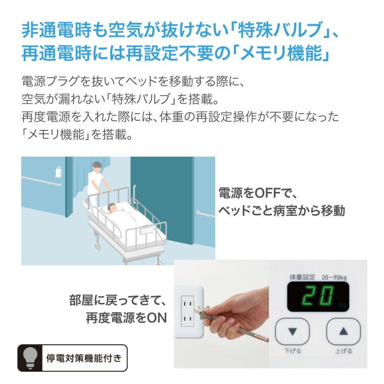 体圧分散式エアマットレス エアマスター トライセルE 上敷きタイプ 幅