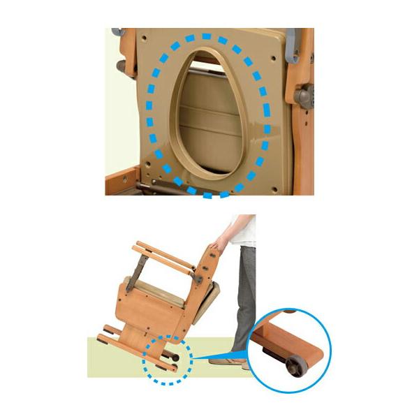 ポータブルトイレ 介護 高齢者 木製 おしゃれ さわやかチェアPTN 8261