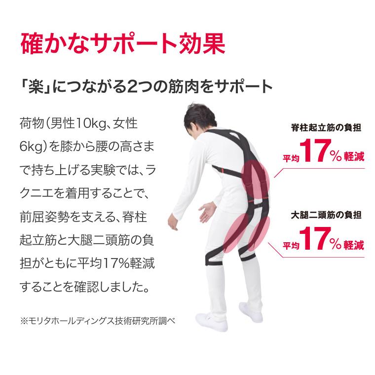 腰痛ベルト 腰痛対策 人気 腰部サポートウェア ラクニエ（男女兼用）XS