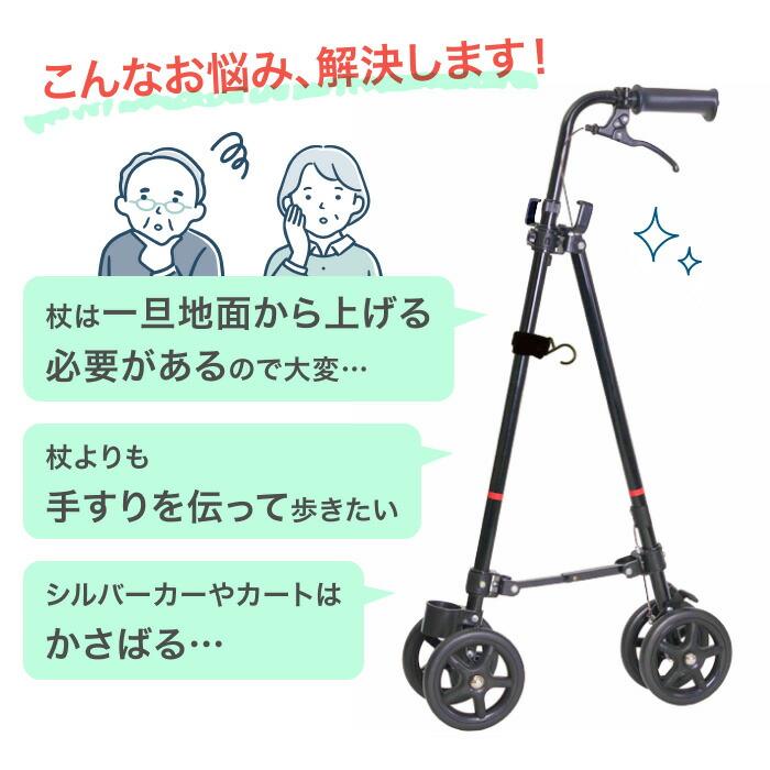 フジホーム ハンドレールステッキ2 ブラック WB5135 （幅17×奥行45×高