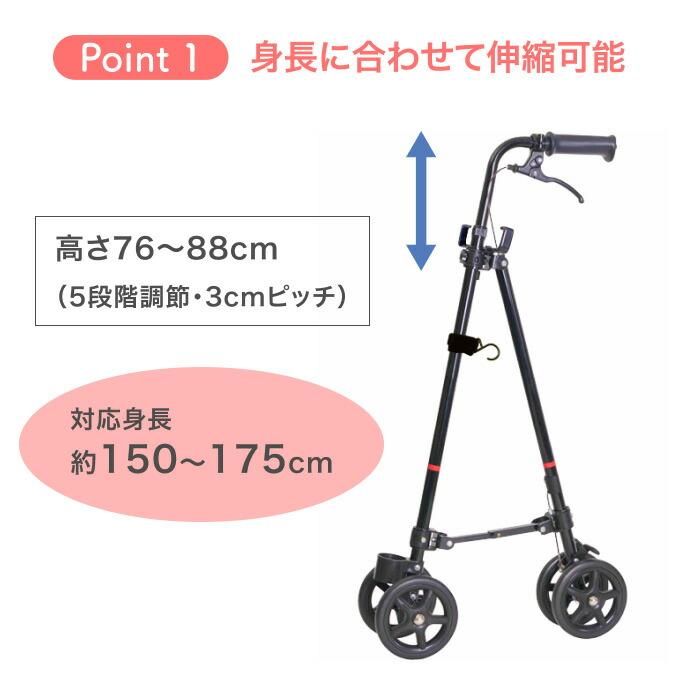 フジホーム ハンドレールステッキ2 ブラック WB5135 （幅17×奥行45×高