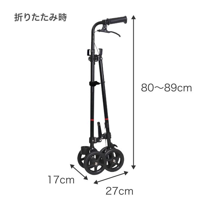 フジホーム ハンドレールステッキ2 ブラック WB5135 （幅17×奥行45×高