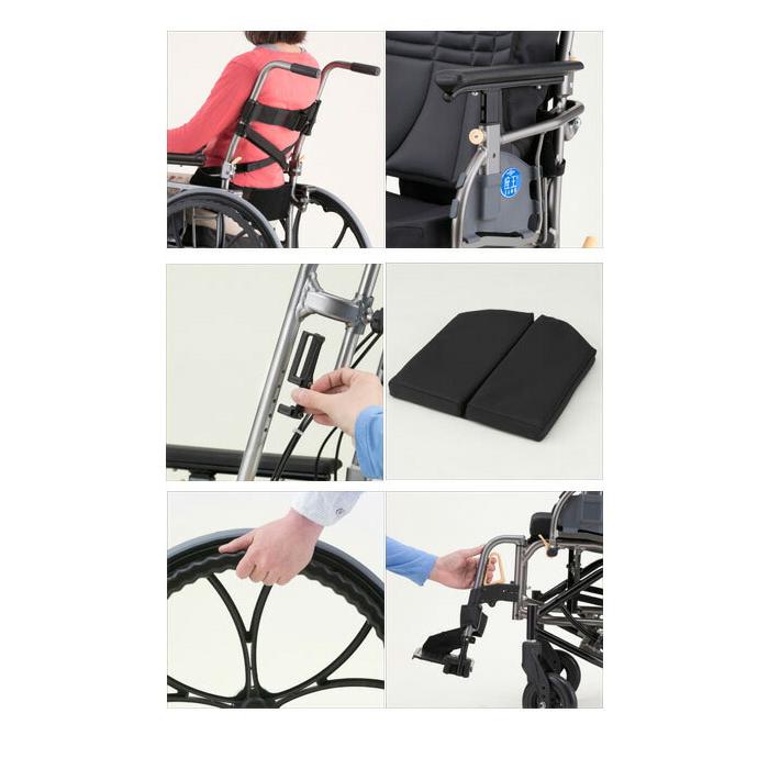 日進医療器 車椅子 座王X 座幅40cm ガンメタ NA-X521W │ 車いす 車