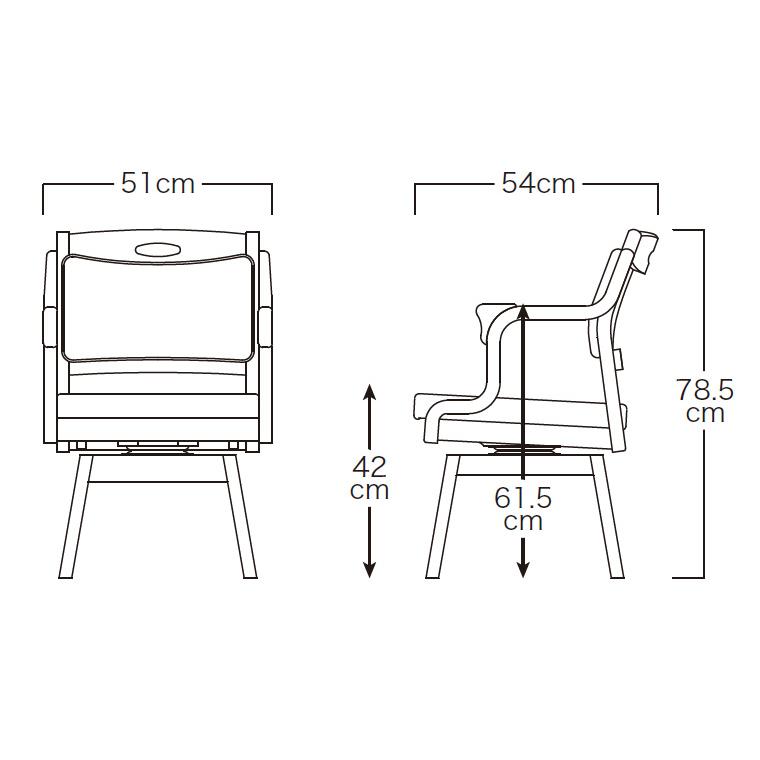 福祉用椅子 座面回転チェア Care-111-RAC グローリープラン │ 施設用