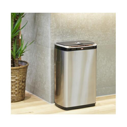 センサー式ゴミ箱 50L （幅38×奥行26×高さ63cm） シルバー×ブラック