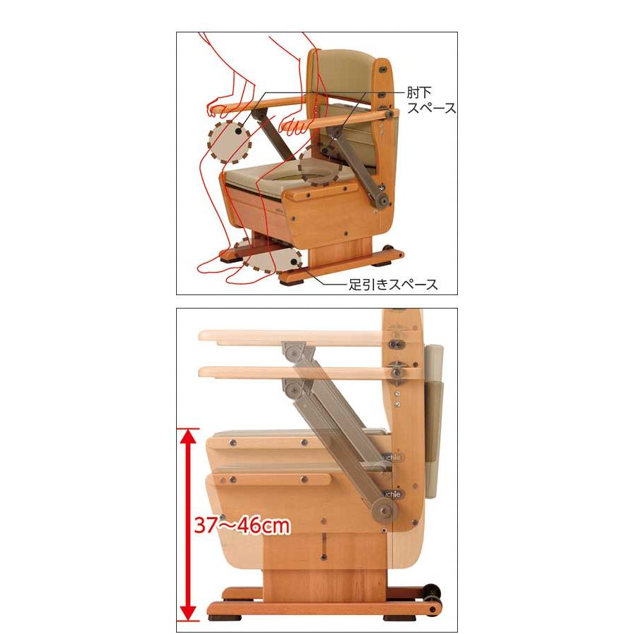 ポータブルトイレ 介護 高齢者 木製 おしゃれ さわやかあさひ 8215 ウチヱ │ 介護用品 高齢者 お年寄り 老人 病院 老人ホーム デイサービス 福祉施設 介護施設_1
