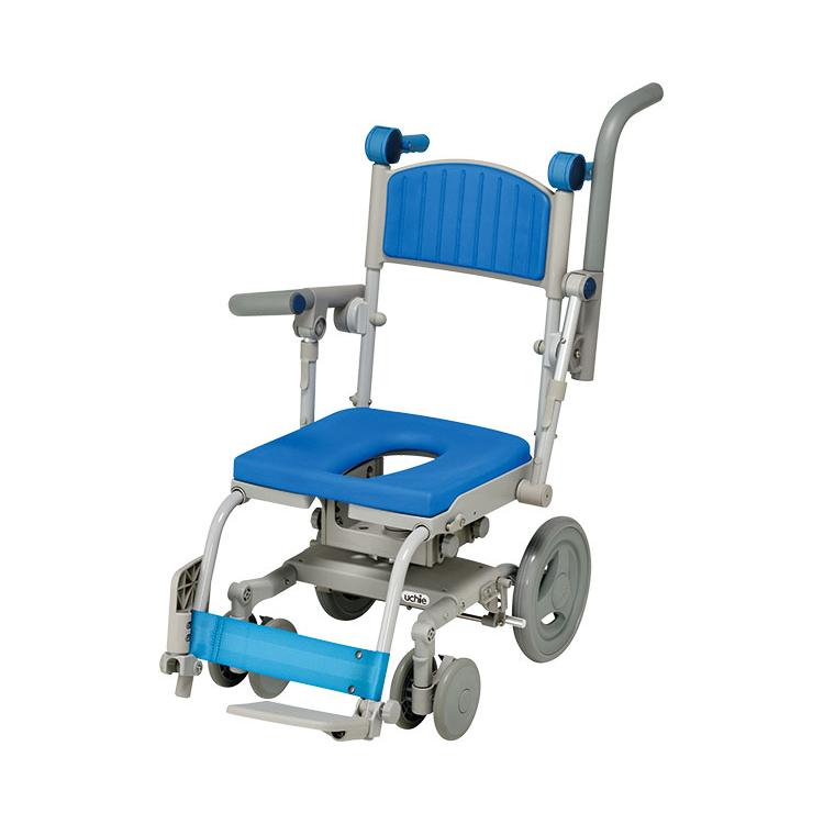 uchie 入浴用車椅子 U字型クッション付き くるくるチェア 6輪 【公式