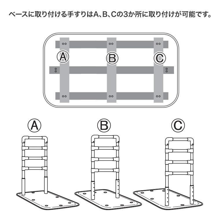 室内用置き型手すり うすおきフラットハイ サイドタイプ SCT-02H