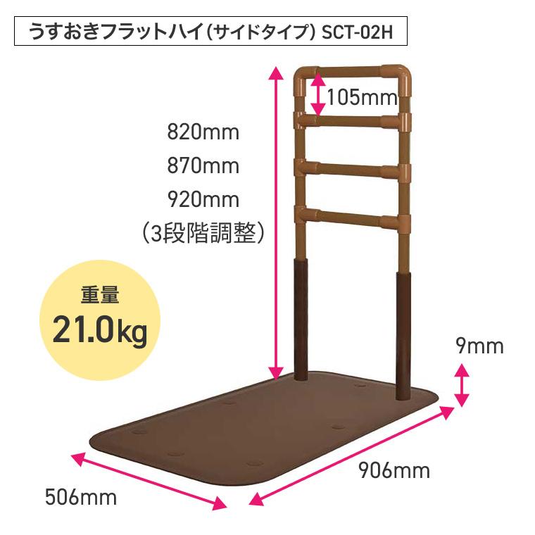 室内用置き型手すり うすおきフラットハイ サイドタイプ SCT-02H
