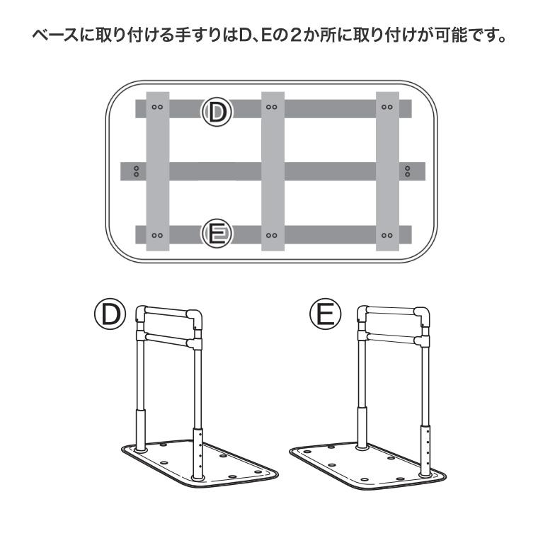 室内用置き型手すり うすおきフラットハイ ロング端寄せタイプ SCT-04H