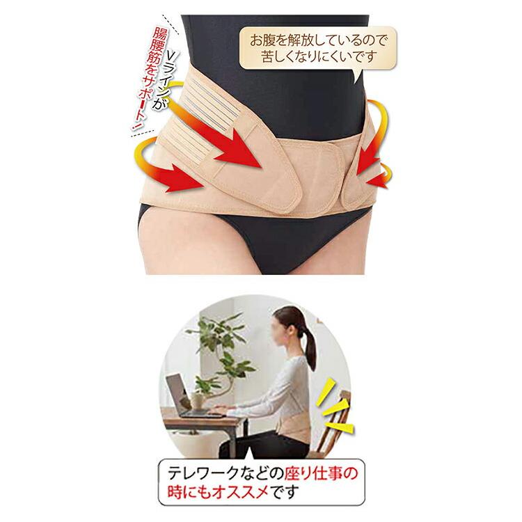 お腹を締め付けない腰のサポーター ベージュ M-L LL-3L セルヴァン
