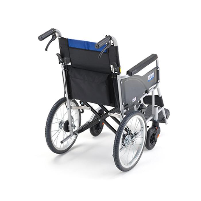 車椅子 アルミ介助車いす BAL-R2 ハイポリマー仕様 座幅40cm ナイロンブルー（A-2）ミキ │ 軽量 コンパクト 折りたたみ 車いす ノーパンクタイヤ 介護用品_1