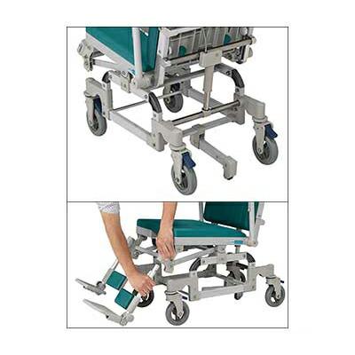 シャワーキャリー 入浴 車椅子 はいらーくチルト4輪自在 穴無しシート ヘッドレスト無し HR043 ウチヱ │ 介護用品 高齢者 お年寄り 老人 病院 老人ホーム_1