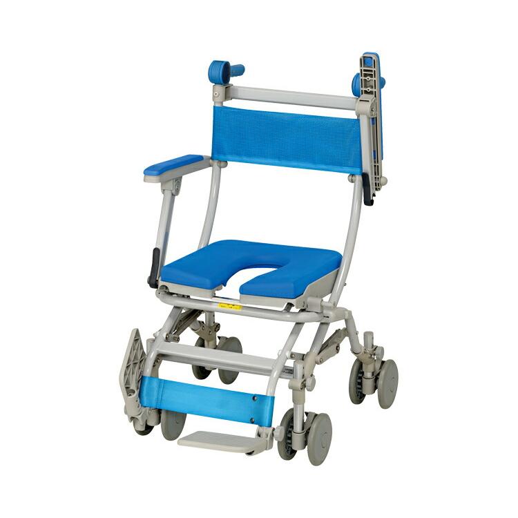 シャワーキャリー 入浴 車椅子 シャトレチェアD 4輪自在 U型シート 
