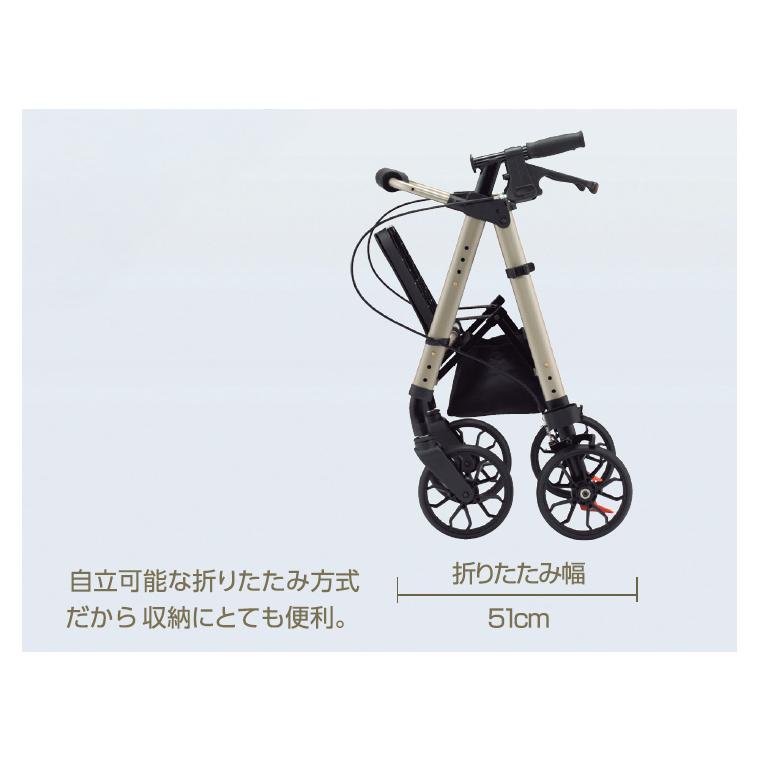 歩行車 アルコーステラ 100660 星光医療器製作所 | 屋外用 折りたたみ 自立可能おしゃれ 買い物 散歩 自立 高齢者 手押し車 介護 シルバーカー_6