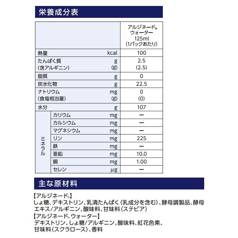 栄養補助食品 ネスレ アルジネードウォーター スポーツドリンク風味 125mL ネスレ日本 ネスレヘルスサイエンスカンパニー │ 介護食 ドリンク アルギニン 亜鉛_3
