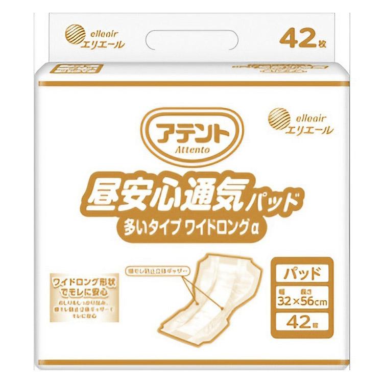 アテント 尿取りパッド 失禁パッド 昼安心通気パッド多いワイドロングα 